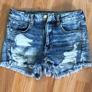 American Eagle Hi-Rise Shortie Jean Shorts